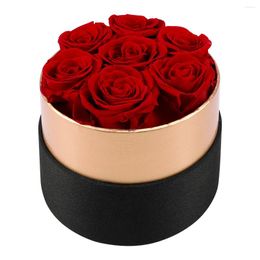 Decorative Flowers 1/7Pcs Preserved Roses With Gift Box Elegant Romantic Gifts For Valentine's Day Anniversary Wedding Real Rose Dry Decor