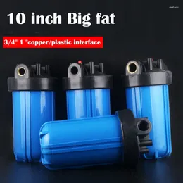 Kitchen Faucets 10 Inch Big Fat Blue Filter Bottle 3/4'' 1 "plastic/copper Mouth 25/32mm Cartridge Water Purifier Thickened