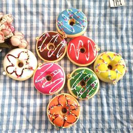 Decorative Flowers Simulation Donut Model Colour Cake Bread Fake Food Set Wedding Dessert Small Pendant Pography Props Decoration