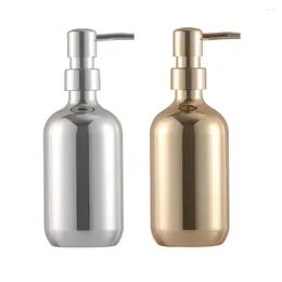 Liquid Soap Dispenser Refillable Shampoo Bottle Easy To Press Type Electroplated Hand Dish Container Reusable Leakproof Lotion Washroom
