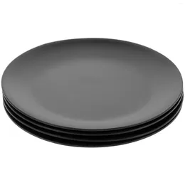 Dinnerware Sets Black Melamine Plate Round Dishes Flat Bottom Plates Gothic Flatware Serving Kitchen