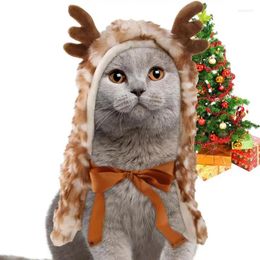 Dog Apparel Christmas Cat Cloak Soft Cute Reindeer Costume For Cats And Dogs Cosplay Dress Up Accessories With Antler Pet Cape