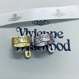 Brand SpringSummer Westwoods Saturn Pin Ring Personalized Punk Large Letter Nail