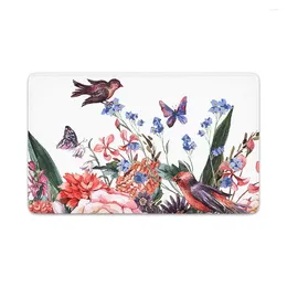 Carpets HX Fashion Floral Birds Doormats Flannel 3D Indoor Hallway Kitchen Mats Funny Home Deco 40x60CM Drop