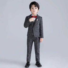 Suits Kids Formal Tuxedo Wedding Suit 2021 Boys Blazer Jacket Vest Pants Bowtie Clothing Set School Children Performance Prom Dress