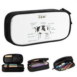 Anatomy Of A Cow Pencil Case Pencilcases Pen For Girl Boy Big Capacity Bag School Supplies Gift Stationery