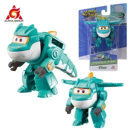 Super Wings S6 Tino 2 inches Mini Transforming Anime Deformation Plane Robot Action Figures Transformation Kids Toys Gifts 240508