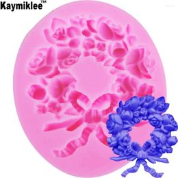 Baking Moulds F1217 DIY Silicone Mold Wreath Cake Model Resin Decoration Fondant Handmade Soap Lace 8.3 6.8 1cm