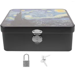 Gift Wrap Storage Tin Box With Lock Tins Jars Boxes Display Case Bins Decorative Lids Onion Potato Basket Tinplate Can Jewelry Organizer
