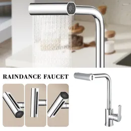 Kitchen Faucets 4 Modes Waterfall Faucet Rotation Stream Sprayer Hole Stainless Tap Sink Cold Mixer Brushed Head Steel Single W Z2J5