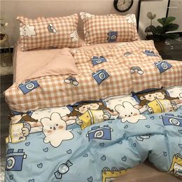 Bedding Sets 3/4PCS Duvet Cover Set Cartoon Pattern Bed Linens Soft Comfortable Bedclothes Adults Twin King Size