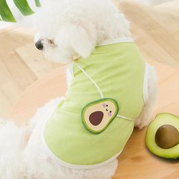 Dog Apparel Cat Clothes Dresses Avocado Shirt Summer Pet Cool Camisole Sleeveless Vest Breathable Stretchy Puppy T-Shirts With Cute Bag