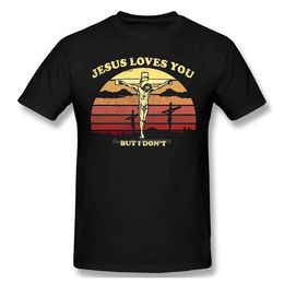Men's T-Shirts Funny Humour Guotes Internet Slang ts New Arrival T-Shirt Saviour Jesus I Love U Unique Shirt O-neck Cotton For Men TShirt T240510