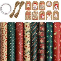 Party Decoration 8 Sheets Gift Wrapping Paper For Christmas Birthday Wrap Papers Present