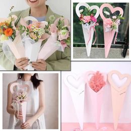 Gift Wrap Sweet Heart Flower Packaging Box Valentine's Day Rose Bouquet Bags 46cm Paper Florist Supplies