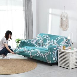Chair Covers DZQ Extensible Sofa Cover For Living Room Printed Flower Elastic Chaislonge Dustproof 1/2/3/4 Seat