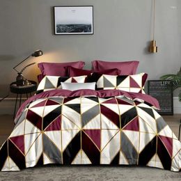 Bedding Sets Denisroom Set Red Duvet Cover Comforter Bed Geometry Quilt 05#