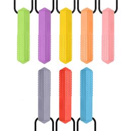 Maternal and products, children's rainbow gum silicone bite stick, baby teeth, chewing pendant, grinding teeth stick