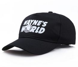 Black Waynes World Baseball Caps Unisex Hip Hop Hats Sunhat Costume Embroidered Mesh Hat Trucker Dad6316560