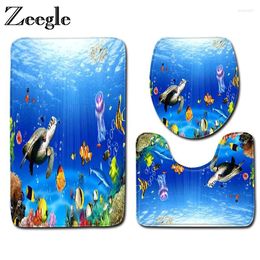 Bath Mats Zeegle Anti-slip Bathroom Rugs Set Toilet Absorbent Carpet Pedestal Rug Lid Cover Mat Foot Pads