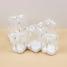 Gift Wrap Clear Flower Packaging Boxes Transparent Plastic Candle Cake Wedding Party Valentine's Day Present Cases