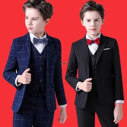 Suits Flower Boys Formal Wedding Suit Kids Prom Party Tuxedo Blazer Childrens Day Pinao Performance Costume school uniform 2-14T