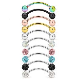 110Pcs 16G Steel Tiny Curved Eyebrow Barbell Ear Navel Belly Ring Piercing Jewelry for Women Men 6mm 8mm 10mm 240429