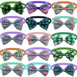 Dog Apparel 10 Pcs Bow Tie For Small Cat Ties Bulk Latticed Grooming Accessories Dogs