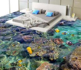 Wallpapers Waterproof Floor Mural Painting Sea World Self-adhesive 3D Home Decoration