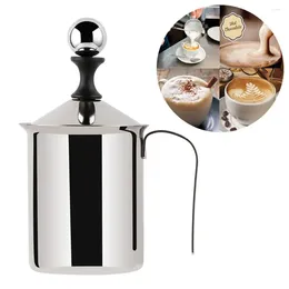 Water Bottles 400/800ML Stainless Steel Handheld Milk Frother Double Mesh Coffee Cappuccino Creamer Foamer Maker Kitchen Accessories