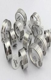 50PCS Silver Mix Design Polish MEN stainless steel Band rings Whole fashion Jewellery Lots brand new35895352350537