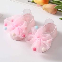 Kids Socks Newborn Baby Anti-slip Floor Toddler Girls Cotton Ankle with Bowknot Childrens for 0-3Y Spring Autumn d240528