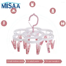 Hangers Plastic Drying Rack Organizer 360 Angle Swivel Design Windproof Durable Hanger Clothes Dryer With 16 Clips