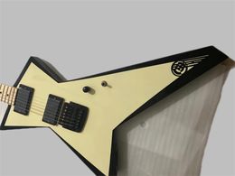 Hamer GT Glenn Tipton Judas Priest White Cream Explorer flying v Electric Guitar, Tremolo Bridge, Copy EMG Picups, Black Hardware, Dot Inlay