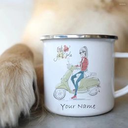 Mugs Personalised Enamel Cup With Your Name Printed Custom Mug Gift Original Coffee Cups Unusual Tea Drop Beer
