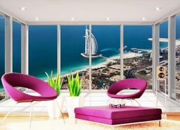 Wallpapers Home Decoration Balcony Views Of Dubai Yacht El Custom 3d Po Wall Paper TV Backdrop Mural Wallpaper