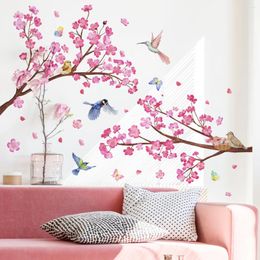 Wallpapers 2pcs Floral Bird Butterfly Wall Stickers Bedroom Living Room Warm Background Decorative Mural Sticker Wallpaper Ms2375