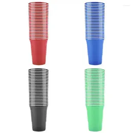 Disposable Cups Straws 1 Set Of 25pcs Beer Pong Game Party Drinking Cup Supplies For KTV Bar Pub Cups-25 4 Colours