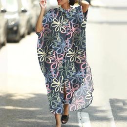 Elegant Long Kaftan Beach Cover-ups Leopard Sexy V-neck Summer Dress Plus Size Women Clothes Beachwear Swim Suit Cover Up