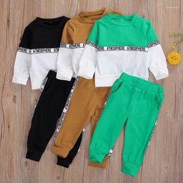Clothing Sets Autumn Toddler Boy Clothes Born Long-Sleeved Letter Top And Long Trousers Pant Baby Infant