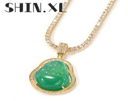 Hip Hop Iced Out Gold Buddha Pendant Necklace Cubic Zircon Necklace With Rope Chain Fashion Punk Jewelry Gifts4817530