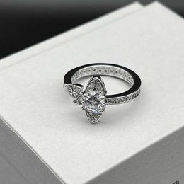 Designer Westwoods Saturn Single Diamond Ring High Quality Zircon Full Orbit Fashion Planet Open Nail