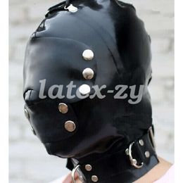 Cosplay Latex Rubber Black Cool Cosy Hood Masquerade S-XXL-fetish Party