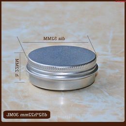 100pcs/lot 30g Aluminium Cosmetic Jar Screw Lid 30ml Eyes Lip Balm Mask Tin Ointment Hand Cream Box Refillable bottles Candle Cangoods Pqxpn