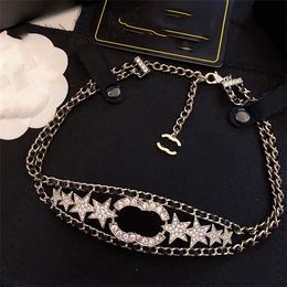 Letter C Woman Pendant Necklaces Cclies gold chokers Necklace Luxury Designer Jewellery Women C logo Retro Sweater chain 909