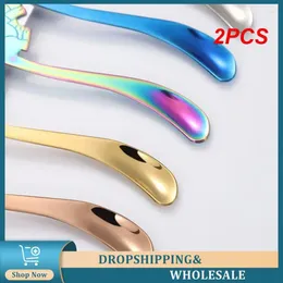 Spoons 2PCS Dessert Snack Scoop Mirror Polishing -grade Stainless Steel Cute Dog Shape Seven Colours Available Long Handle Tableware