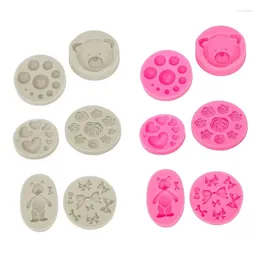 Baking Moulds 3D Bear Heart Bowknot Kitchen Mold Silicone Cake Decorating Tools Fondant Chocolate Mould Biscuits