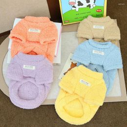 Dog Apparel Cat Hoodies Coral Fleece Coat Candy Colour Velvet Outfit Pet Warm Clothes Pullover Jacket Small Dogs Costumes Puppy