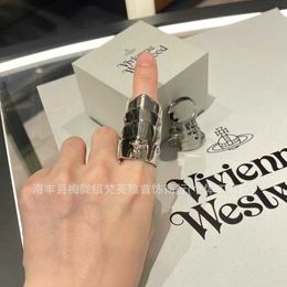 Brand Westwoods High Version Colorful Lacquered Armor Ring with Four Section Saturn Couple Hip Hop Nail JXEM