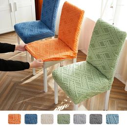 Chair Covers Jacquard Plush Cover For Dining Room Wedding Office Banquet Slipcover Furniture Protector Kids Pets